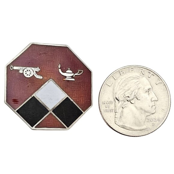 Field Artillery RTC U.S Army Distinctive Unit Insignia WWII Sterling Pin - Picture 3 of 4